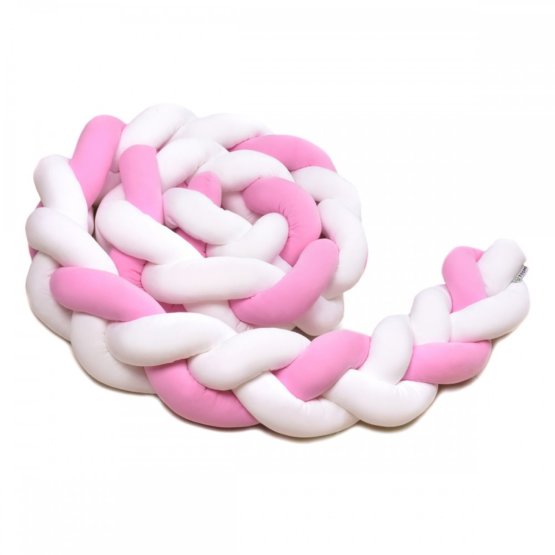 Copánkový mantinel 360 cm - růžovo-bílý