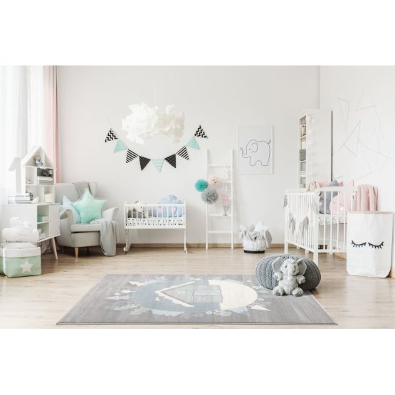 Dětský koberec Scandic Home - šedo-modrý