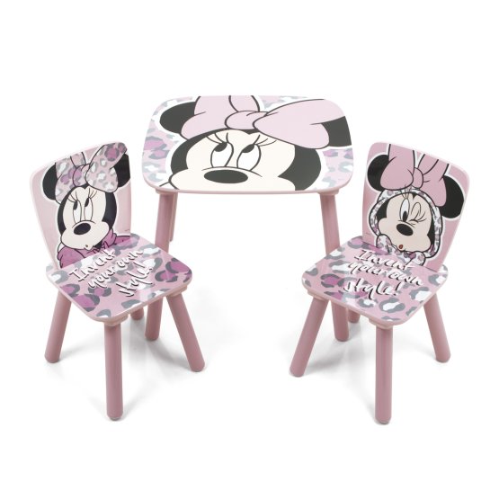 Dětský stůl s židlemi Minnie Mouse - růžový