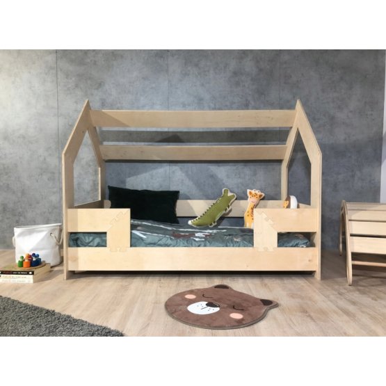 Domečková postel Puzzle - přírodní