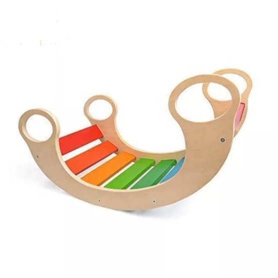 Dřevěná Montessori houpačka Jumbo - barevná 