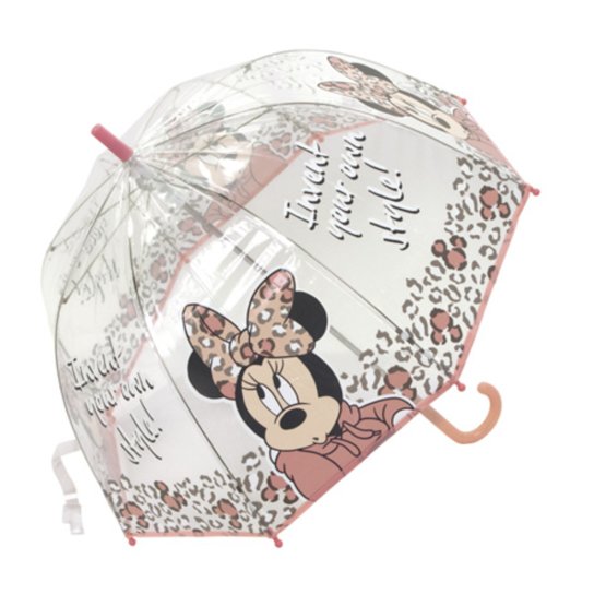 Dětský průhledný deštník Minnie Mouse - růžový