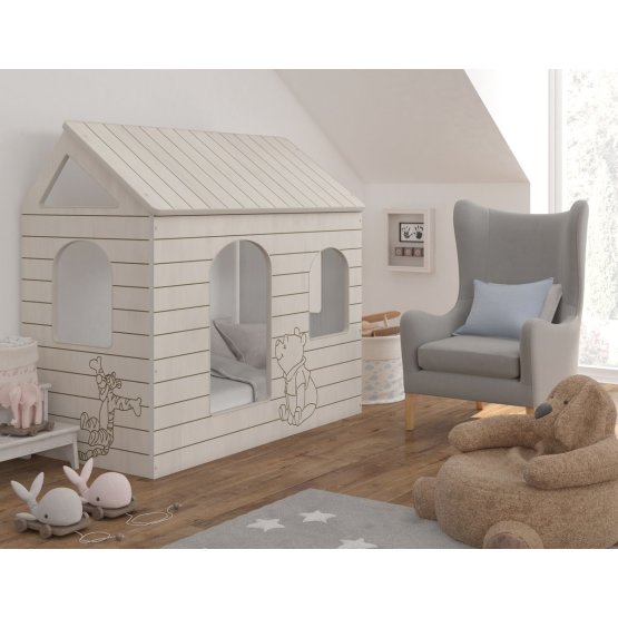 Dětská postel domeček - Medvídek Pú - 160x80 cm
