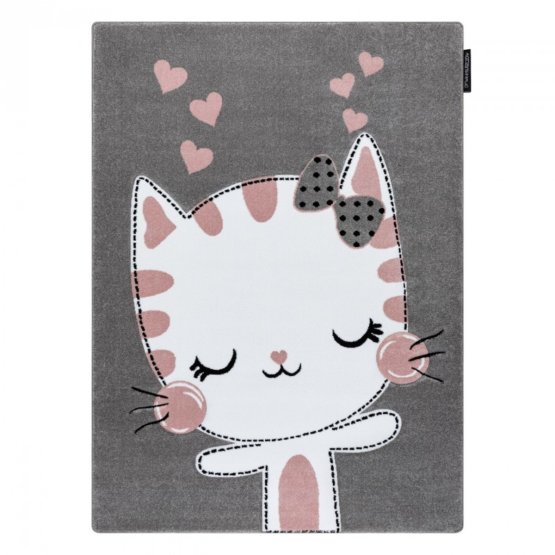 Dětský koberec PETIT - Kočička - šedý
