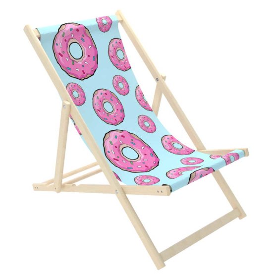 Plážové lehátko Růžové Donuty