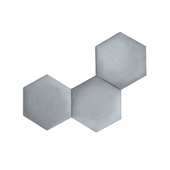 Čalouněný panel Hexagon - šedý 