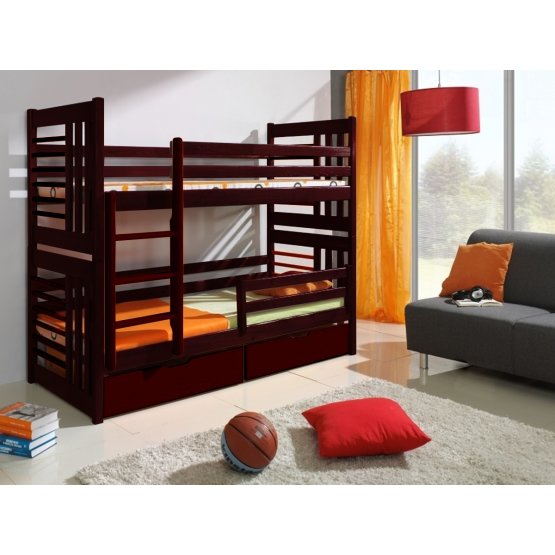 Patrová postel Roland 180x80 cm - mahagon
