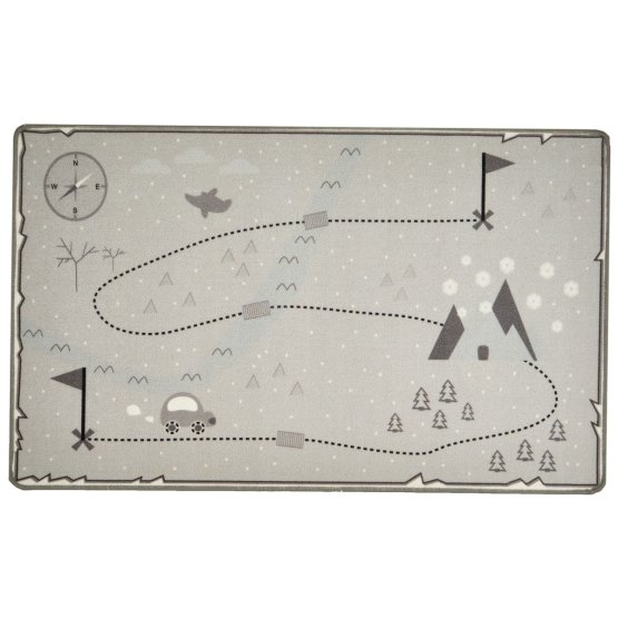 Dětský koberec Mapa pokladů - stříbrno-šedý