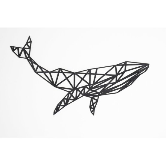 Dřevěný geometrický obraz - Velryba - různé barvy Barva: černá