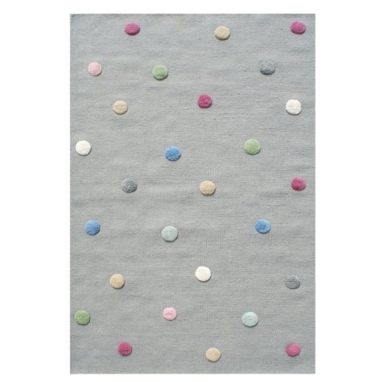 Dětský koberec s puntíky - šedý