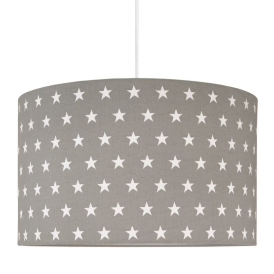 Textilní závěsná lampa Hvězdy - šedá
