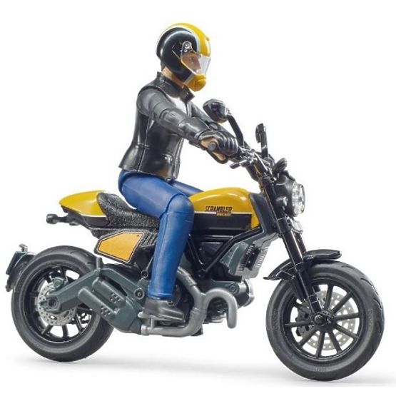 Bruder 63053 BWORLD Motocykl Scrambler Ducati Cafe Racer s jezdcem