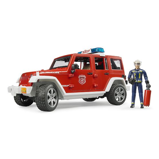 Bruder Červený požární JEEP WRANGLER s figurkou a příslušenstvím