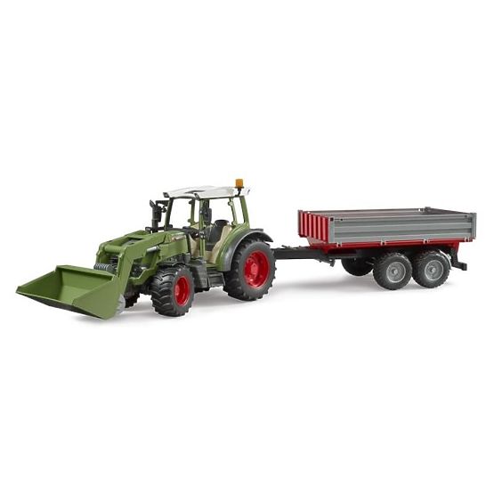 Bruder Traktor Fendt Vario 211 s čelním nakladačem a sklápěcím přívěsem