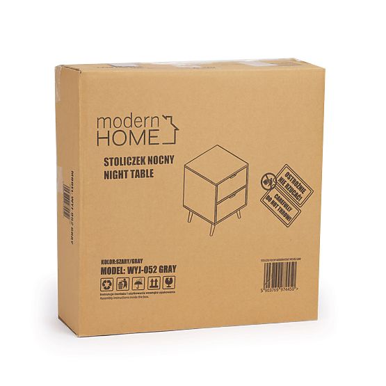 Černý noční stolek NORLA