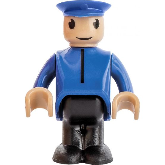 Červená lokomotiva s mašinfírou na baterie