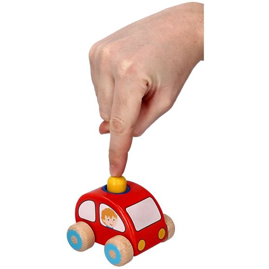 Červené autíčko s klaksonem