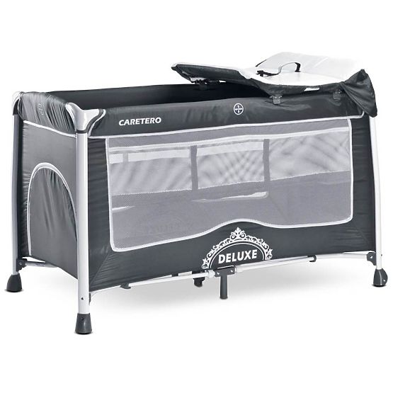 Cestovní postýlka CARETERO Deluxe graphite Šedá