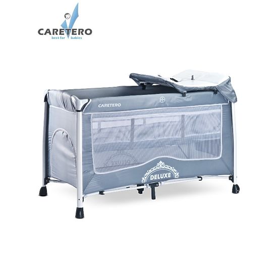 Cestovní postýlka CARETERO Deluxe grey Šedá