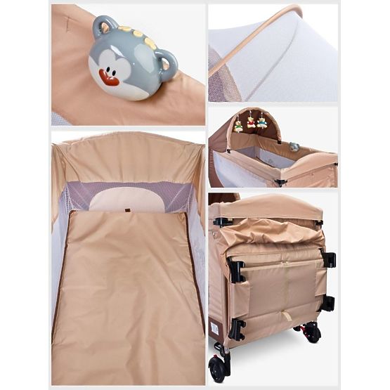 Cestovní postýlka CARETERO Grande brown 2016 Hnědá