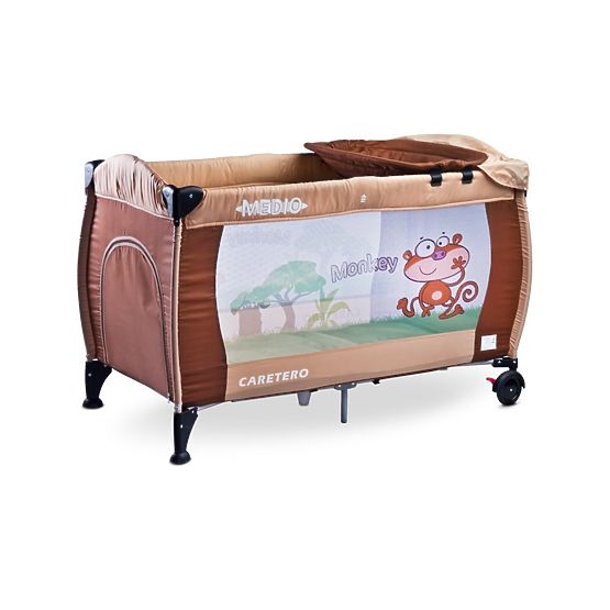 Cestovní postýlka CARETERO Medio brown-beige Hnědá