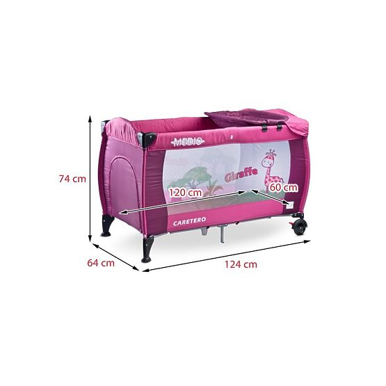 Cestovní postýlka CARETERO Medio green Zelená