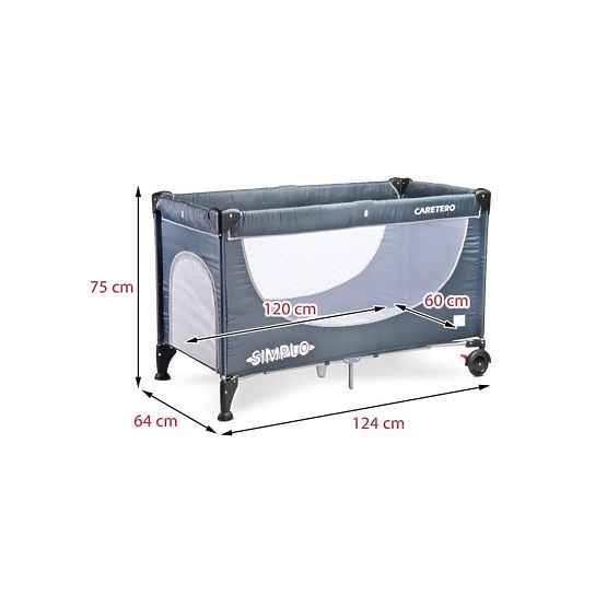 Cestovní postýlka CARETERO Simplo 2016 red Červená