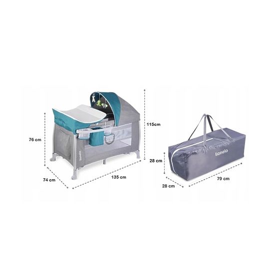 Cestovní postýlka LIONELO Simon - modrá
