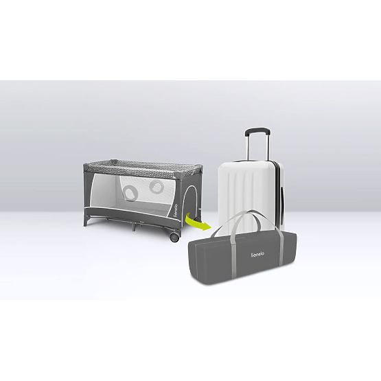 Cestovní postýlka s přebalovacím pultem - šedá