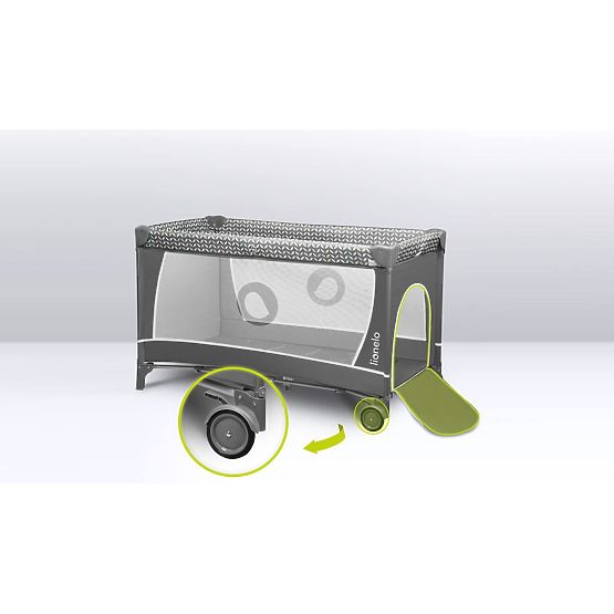 Cestovní postýlka s přebalovacím pultem - šedá