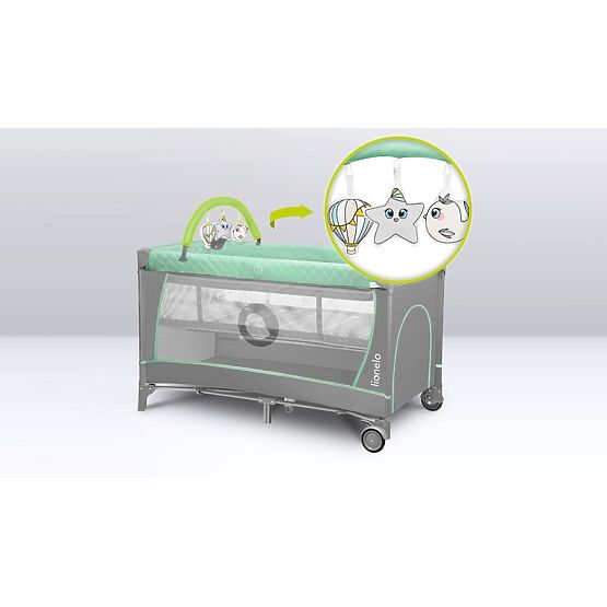 Cestovní postýlka s přebalovacím pultem - zelená 