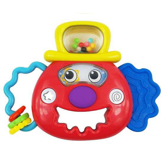 Chrastítko Baby Mix se světýlkem klaun červený