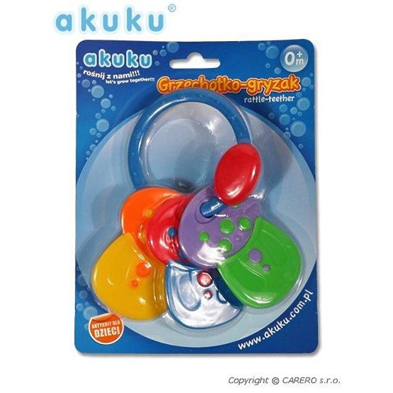 Chrastítko-kousátko Akuku modré tmavé
