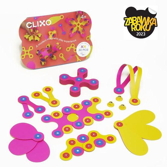 Clixo magnetické kostky Crew pack, Růžovo-Žluté