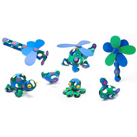 Clixo magnetické kostky Crew pack, Zeleno-Modré