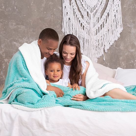 Deka SHLEEPY barva tyrkysová ražený žakár klasický styl 130x180