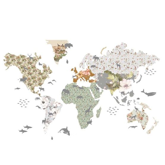 Dekorace na zeď DEKORNIK Mapa Flowers