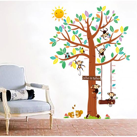 Dekorace na zeď - metr opičky na stromě