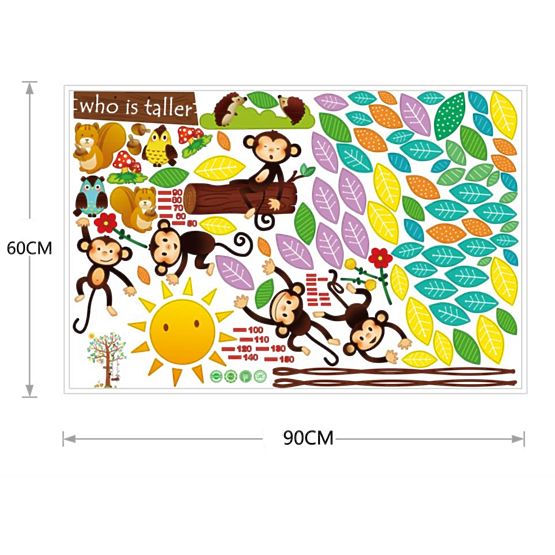 Dekorace na zeď - metr opičky na stromě