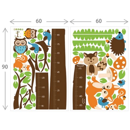 Dekorace na zeď - metr strom s liškou
