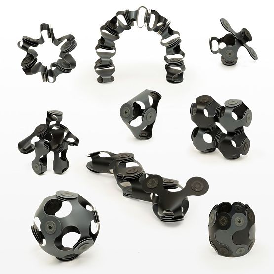 Designer Pack magnetické stavebnice Clixo, Černé
