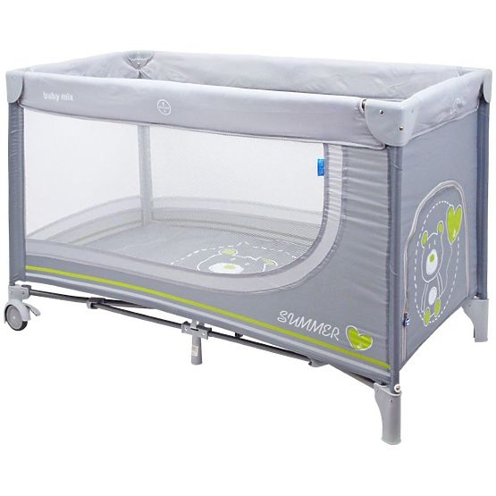 Dětská cestovní postýlka Baby Mix Medvídek dark grey Šedá