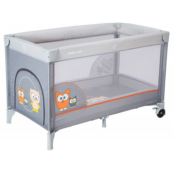 Dětská cestovní postýlka Baby Mix Sova šedá