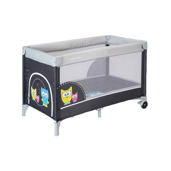 Dětská cestovní postýlka Baby Mix Sova tmavě šedá
