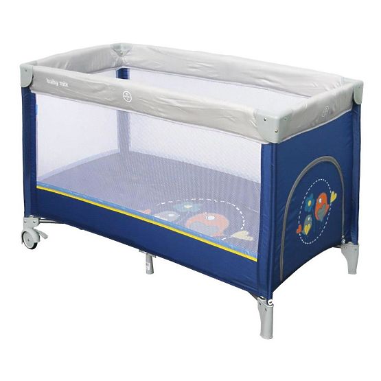 Dětská cestovní postýlka Baby Mix Vrabci modrá