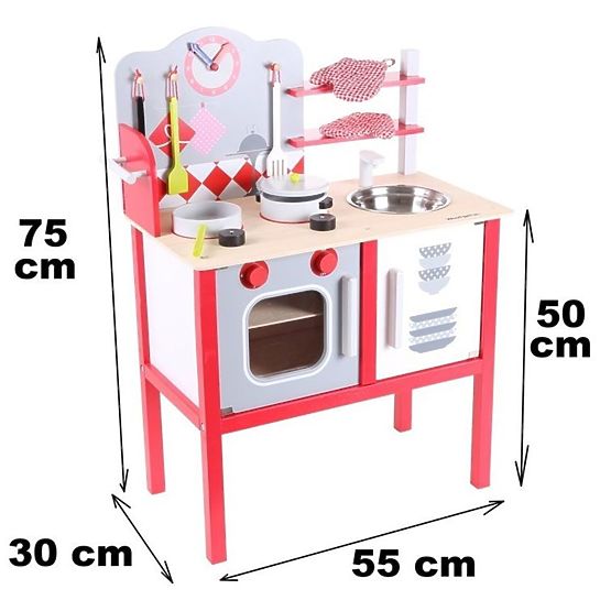 Dětská dřevěná kuchyňka s vybavením