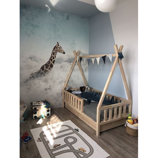 Dětská dřevěná postel TIPI - přírodní
