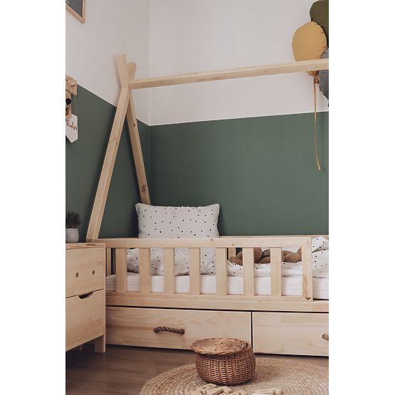 Dětská dřevěná postel TIPI - přírodní