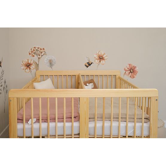 Dětská dřevěná postýlka pro dvojčata Ourbaby Twinny - přírodní