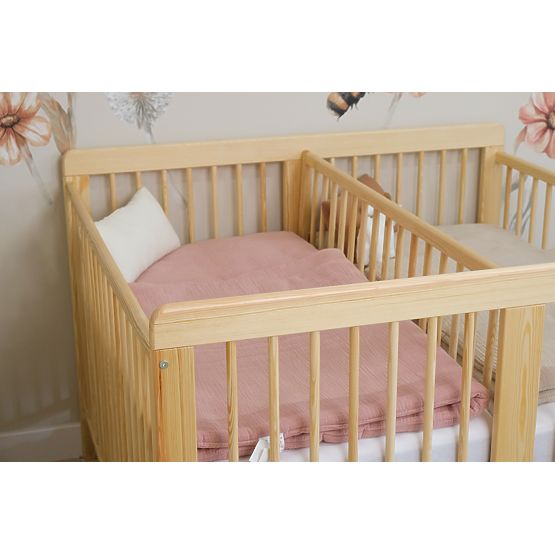 Dětská dřevěná postýlka pro dvojčata Ourbaby Twinny - přírodní